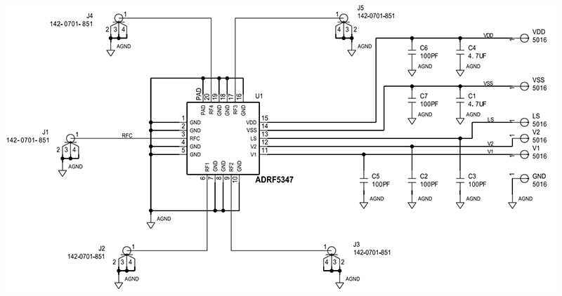 Schematic - Analog Devices Inc. EVAL-ADRF5347 Evaluation Board